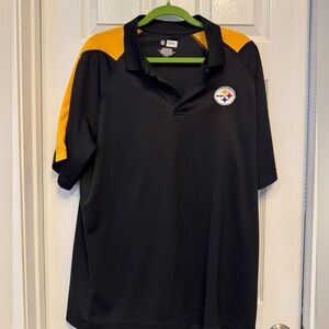 Pittsburg Steelers NFL Polo. Black/Gold. Size XL